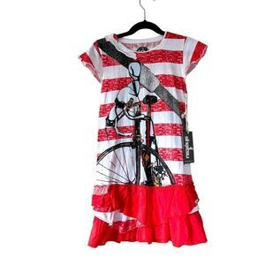 NWT! Mini Shatsu Striped Bicycle Messenger Dress, Size 6
